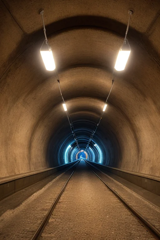 Darkm Backroom, Liminal Space, Train, Tunnel, Photorealistic...