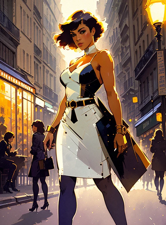 Women, Full Body, Paris Street, Cinematic Lighting, Enhance,...