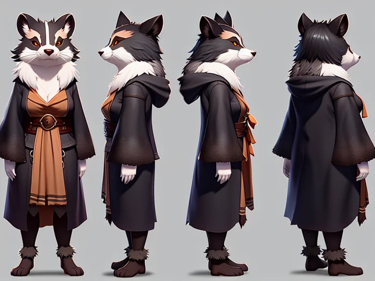 Highly Detailed Full Body Character Turnaround Of A Evil Bad...