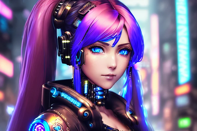 8k, An Extremely Beautiful Cyberpunk Fantasy Girl1.45