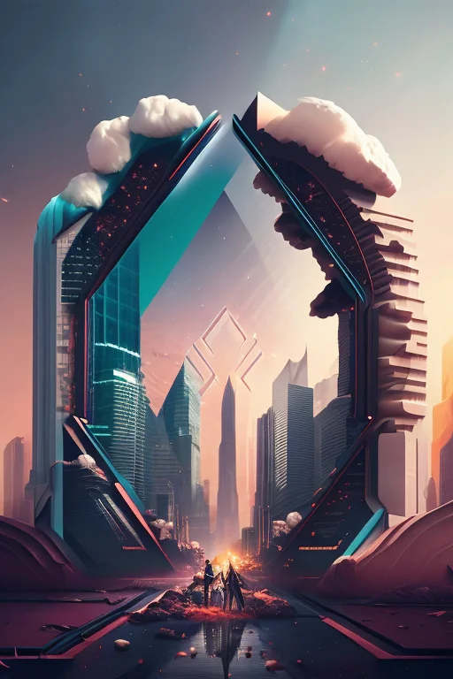 A Soft Color Painting Of A  Retro City  Concept Art , Art By...