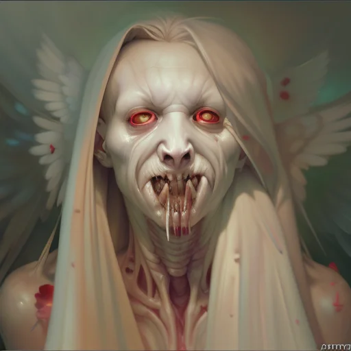 Art Horror By Apterus. Disturbing Art, An Angel Saint With R...