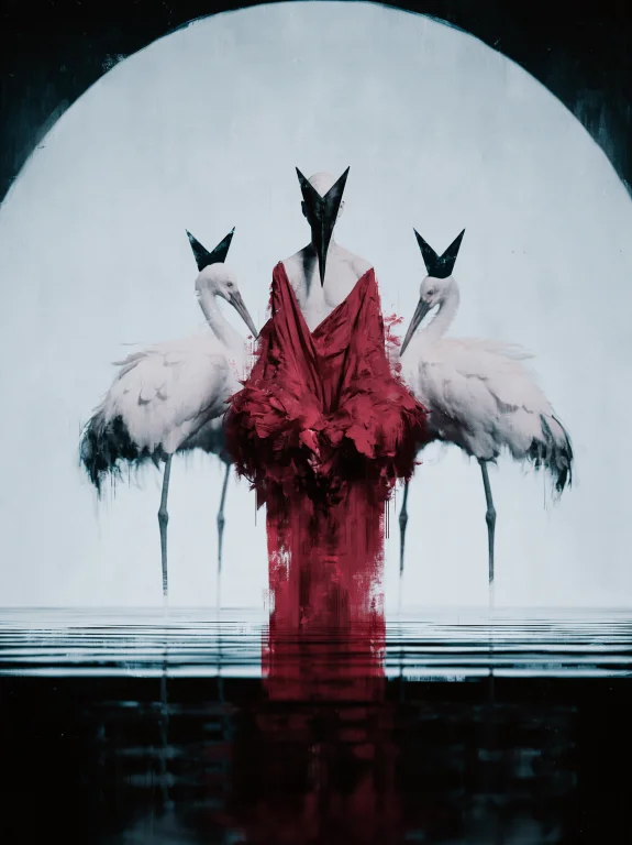 Ta86wistfall, A Surreal Adult Figure Seated Frontally In Sha...