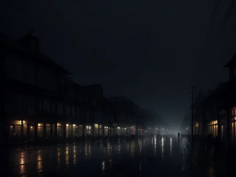 A Midnight Crowded Rainy1.2 Street, Slate Gray Atmosphere, W... — Stable Diffusion AI Prompt: a midnight crowded (rainy:1.2) street, slate gray atmosphere, (warm colors:1.3),...