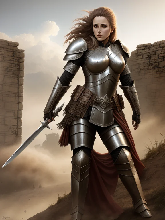 Art By Dariusz Zawadzki1.1, A Female Soldier In Armor, Sharp...