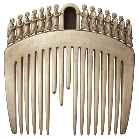 Front View Illustration With White Background Of A Mourning... — Stable Diffusion AI Prompt: front view illustration with white background of a Mourning Comb A wide, delicat...