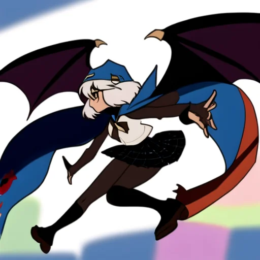 White Hair, Bat Wings, Cape, Floating Hair, Very Long Hair,...