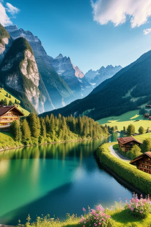 Swiss Landscape, Masterpiece, Portrait, Raw Photo, Extremely...