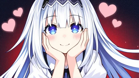 Maria Arusu With Long White Hair. Her Blue Eyes Are Wide Ope... — Stable Diffusion AI Prompt: Maria Arusu with long white hair. Her blue eyes are wide open, she's in yandere...
