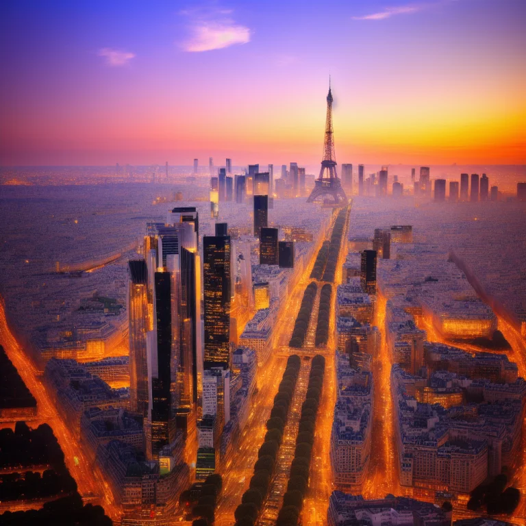 Skyline View Of Paris At Golden Hour By Ivan Shishkin, Trend...