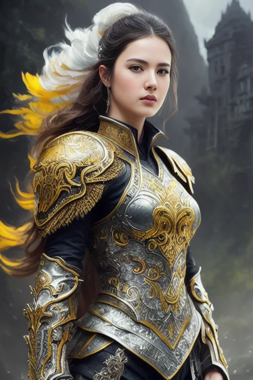Full Body, Walking Pose, Slow Motion, Warrior1.2 Female Wear...