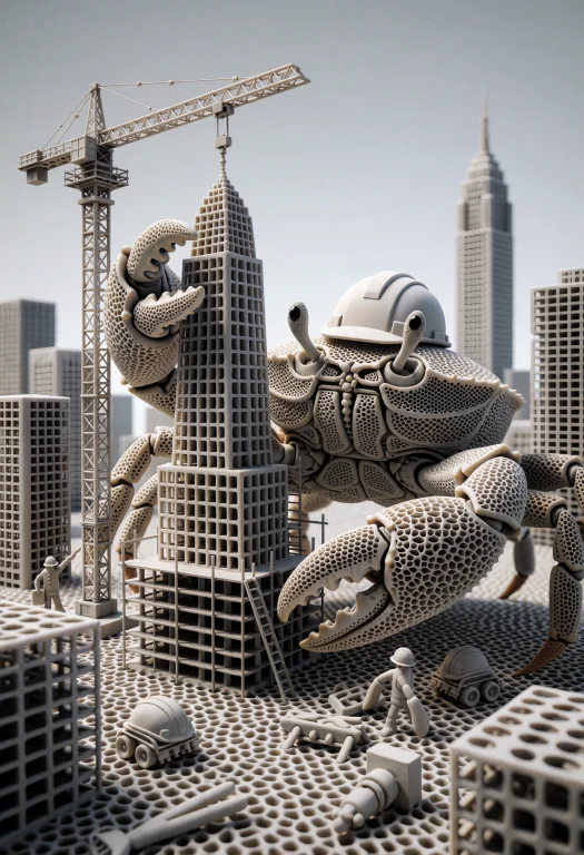 Loragyroidshapemorph-xl0.8,a Giant Crab Building A Miniature...