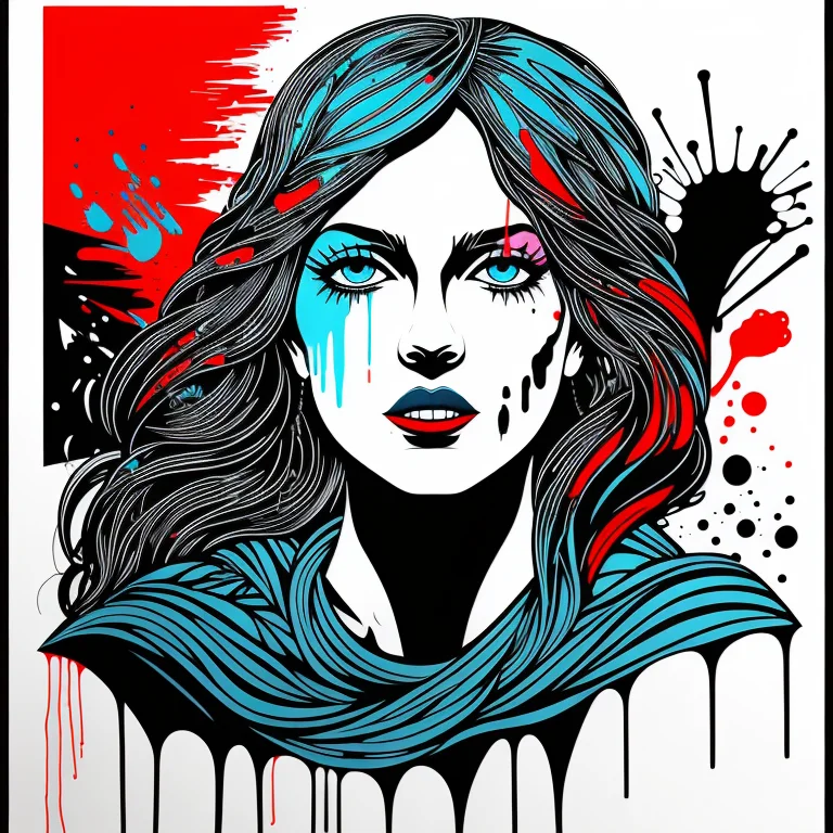 Oil Paint, Block Print Paint, Woman In A Storm, Graffiti Art...