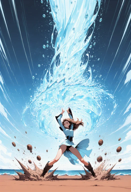 Masterpiece, A Magical Woman Battles A Violent Hailstorm In...