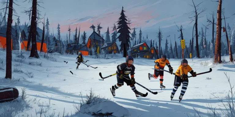 Icehockey Player Playing Hockey In 512paintstyle11.0