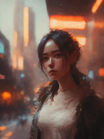 A Painting Of A Character Standing In A City, A Character Po... — Stable Diffusion AI Prompt: a painting of a character standing in a city, a character portrait, artstation h...