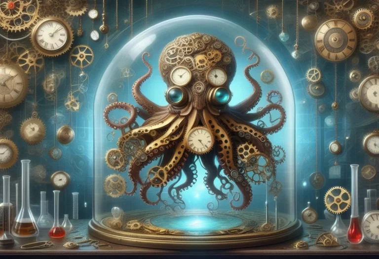 Steampunk Clockwork, An Octopus Watchmaker Whose Tentacles A...
