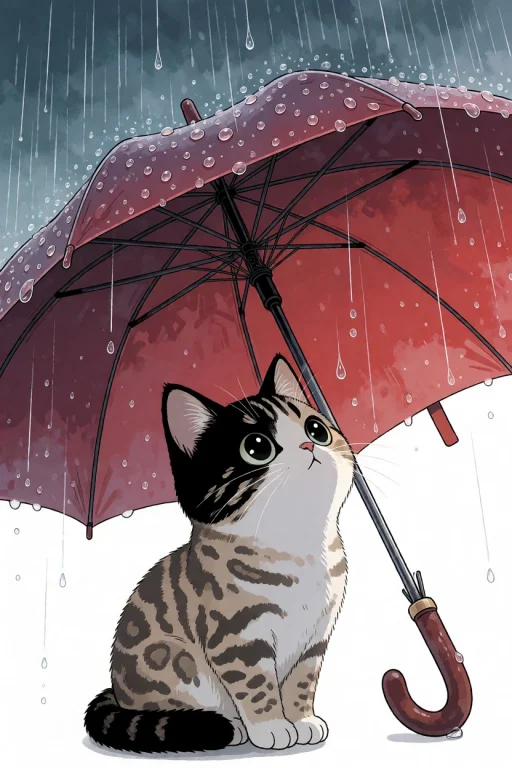 Masterpiece, Very Aesthetic, An Illustration Of A Cute Cat U...