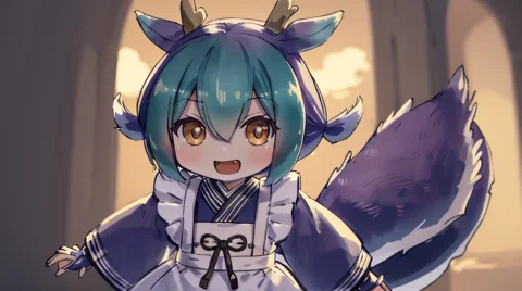 Loralaundrydragonmaidv010.75, Laundrydragonmaid, Dragontail,... — Stable Diffusion AI Prompt: , laundry_dragonmaid, (dragon_tail), (chibi:1.2), masterpiece, ((1girl)), smile,...