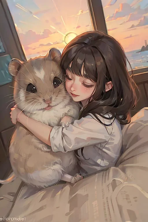 Girl Hug Golednhamster,lorahamster1