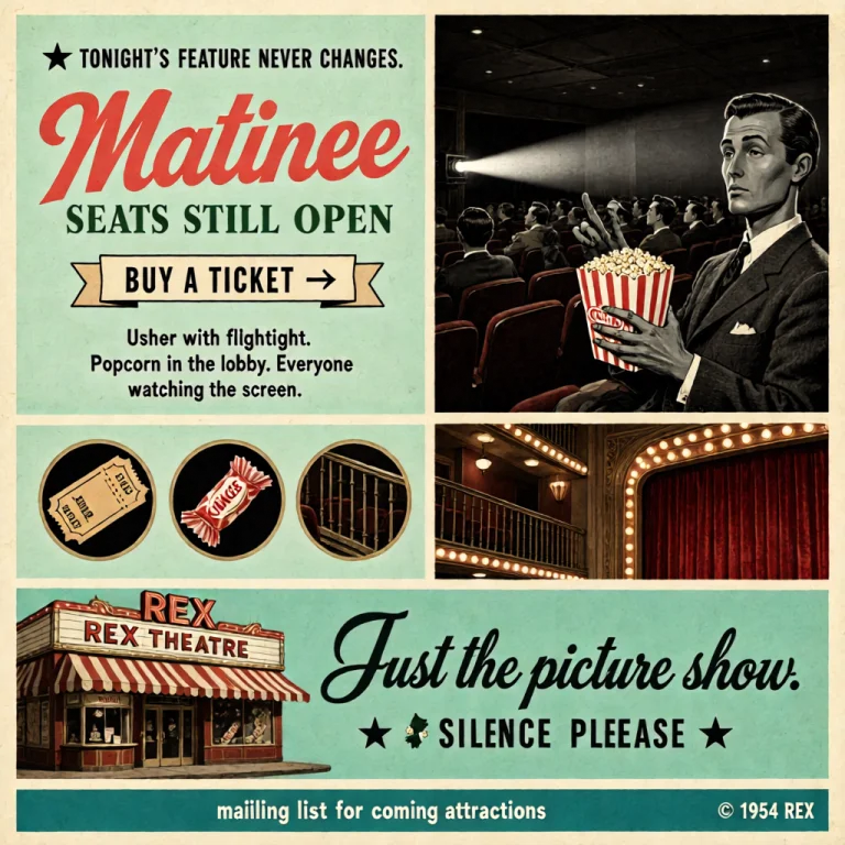 A Retro 1950s Mid-century Movie-palace Program Homepage, Ful...
