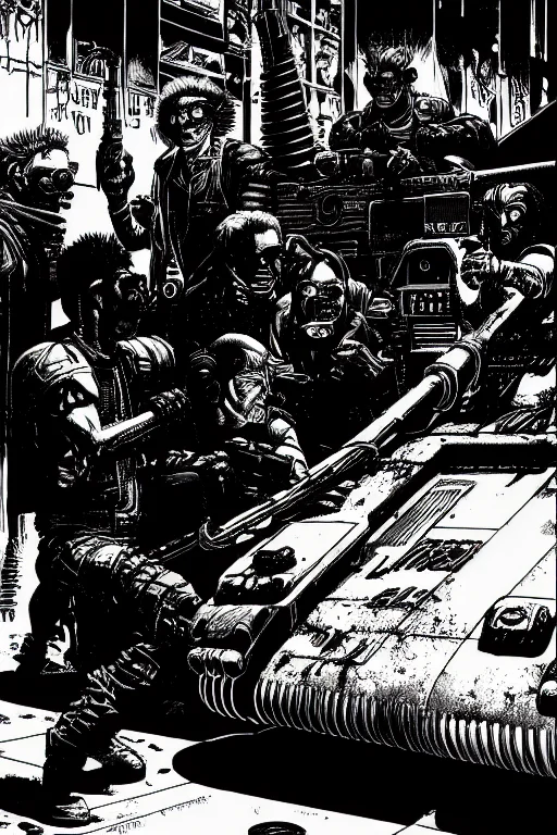 Theoldshadowrunstyles1.0 A Cyberpunk Gang On A Tank