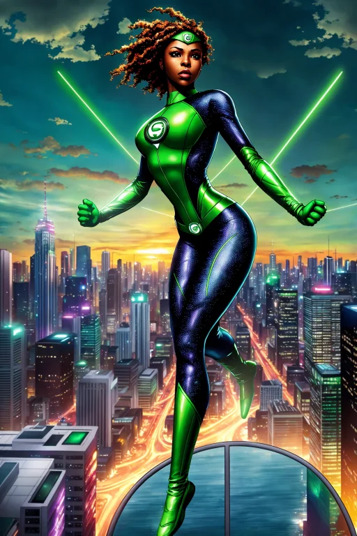 Rosalinenobodysd15 As Black Female Green Lantern Super Hero...