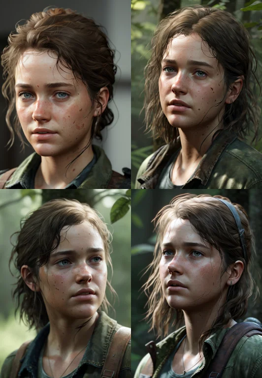 The Last Of Us0.9, Ellie0.9, Natural Hair, Realistic Portrai...