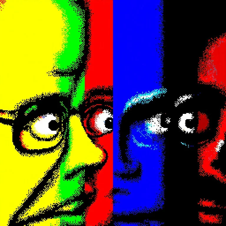 Zxpixseva, Three Faces. The First Face Is Yellow, The Second...
