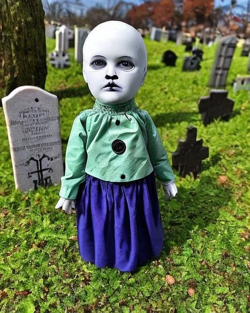 Zombie Exploring A Haunted Graveyard As Dollzy2, Very Detail...