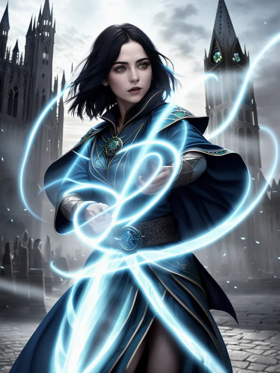 Award Winning Waist Up Photo Of A Beautiful Fantasy Wizard W...