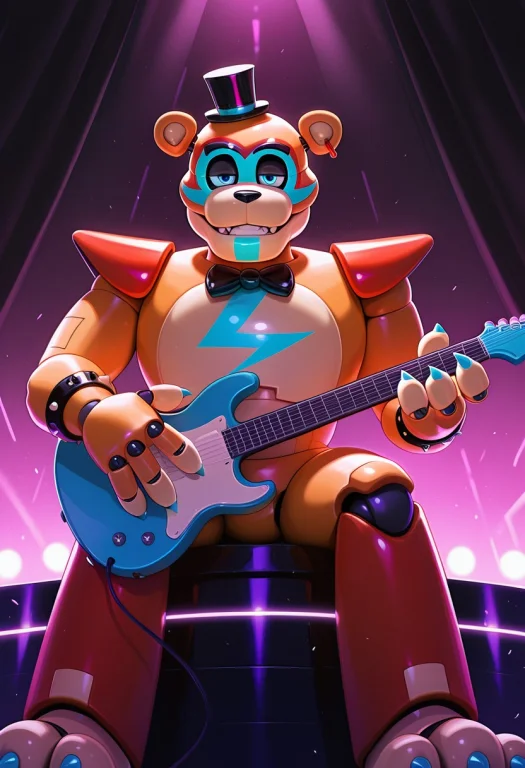 Glamrockfreddy, Animatronic, Robot, Orange Fur, Solo, Bear B...