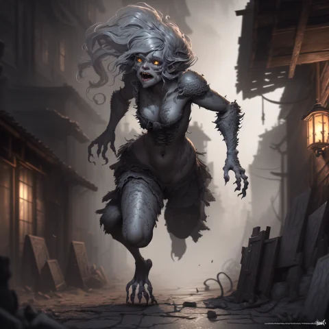 Picture Of A Ugly Abomination Ghst-3000, Full Body Shot, Out... — Stable Diffusion AI Prompt: picture of a ugly abomination ghst-3000, full body shot, outdoors, dark alleyway...