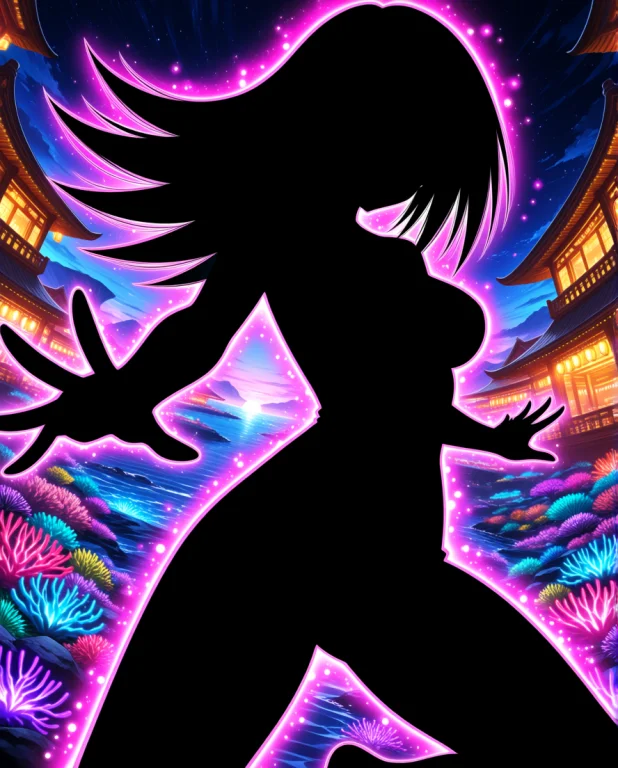 Dark Magician Girl From Yu-gi-oh As A Pure Black Silhouette,...