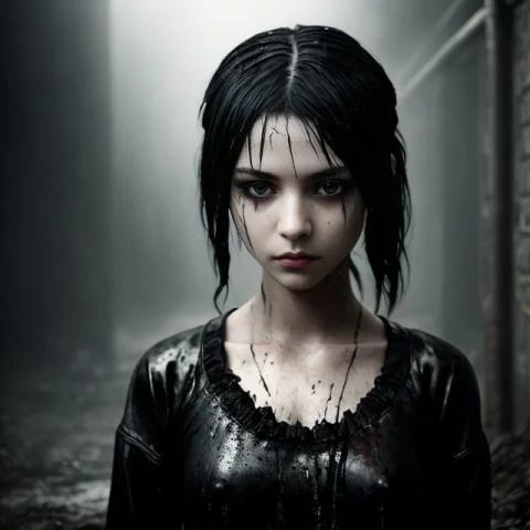 Girl Eye1.4, Dark Emo Girl, Red Eyes, In Wet Tight Transpare... — Stable Diffusion AI Prompt: (girl eye:1.4), Dark Emo girl, red eyes, in wet tight transparent clothes, in a...