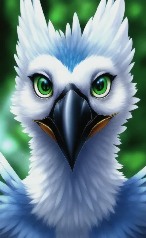 , Feral, Solo, Avian, Beak, Green Eyes, Ambiguous Gender, Hi... — Stable Diffusion AI Prompt: , feral, solo, avian, beak, green eyes, ambiguous gender, hi res, feathers, port...