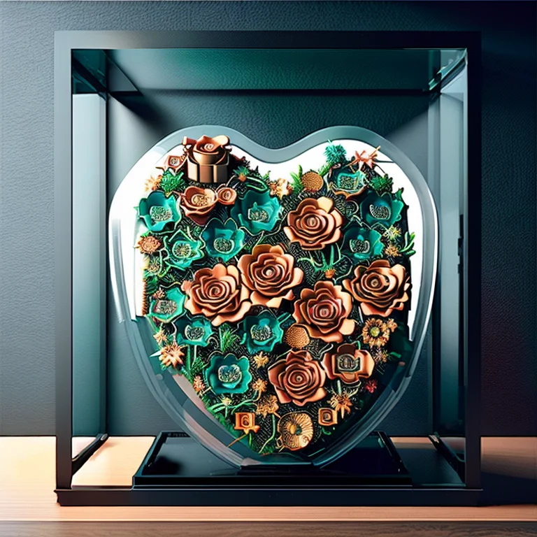A Heart Made Of Roses In Heartart Style, Micro-details, Supe...