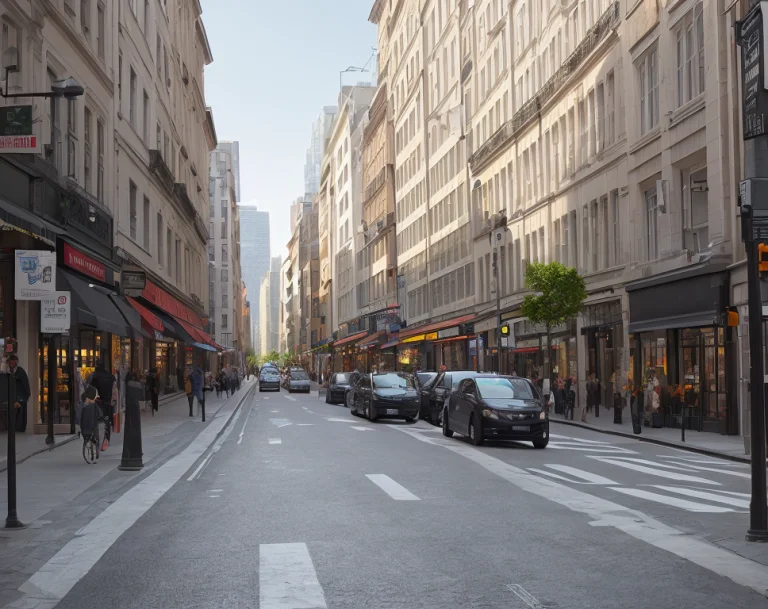 City Street Photo, Photorealistic,