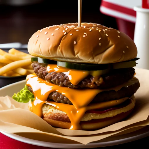 Product Photography, Photorealistic Cheeseburger In Diner, I...