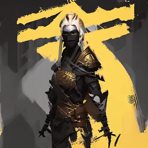 A Portrait Photo Of An Blond Woman Ninja Samurai Warrior Wea...