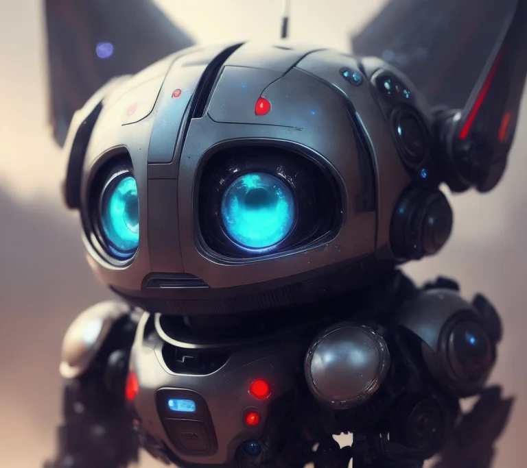 Closeup Angle Of An Incredibly Cute Robot-like Creature With...