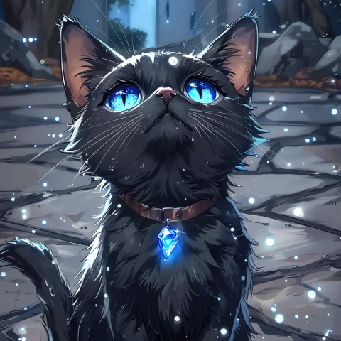 Arsmjstyle, Chiaroscurofantasy, Cat, The Image Is A Digital... — Stable Diffusion AI Prompt: ArsMJStyle, ChiaroscuroFantasy, cat, The image is a digital illustration of a bl...