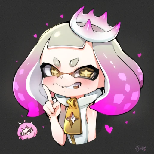 Splatoon, Pearl, Inkling, Cute, Sfw, Peace Hand Signs, Simpl...