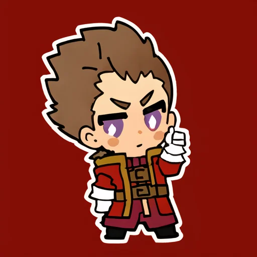 Hypernetwavenchibi1.0 Emoji, Simple Background, 1boy, Solo,...