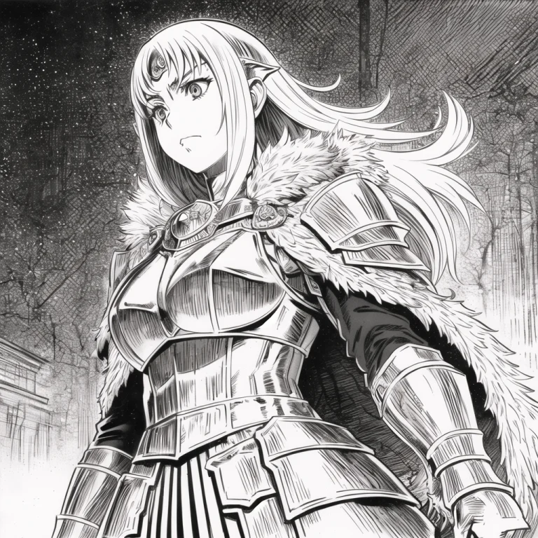 By Kentaro Miura, A Female Warrior, Plate Mail, Fur Coating,...