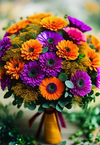 A Beautiful Stunning Fantasy Matte Digital Painting Of A Bou... — Stable Diffusion AI Prompt: a beautiful stunning fantasy matte digital painting of a bouquet made of orange...
