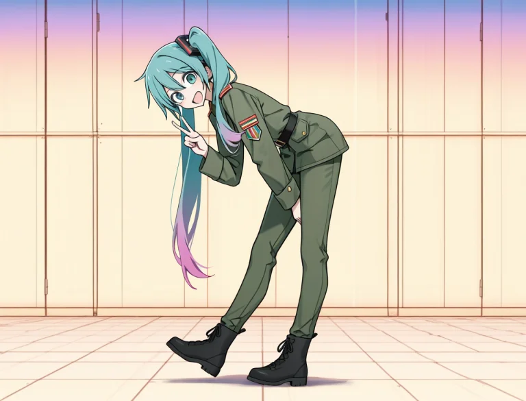 1girl, Hatsune Miku, Sensetive, Smile, Solo, Looking At View...