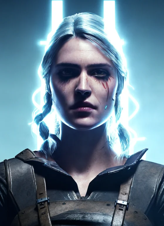 Detailed Portrait Cyberpunk Sks Woman 40 Year Old Sks Woman,...