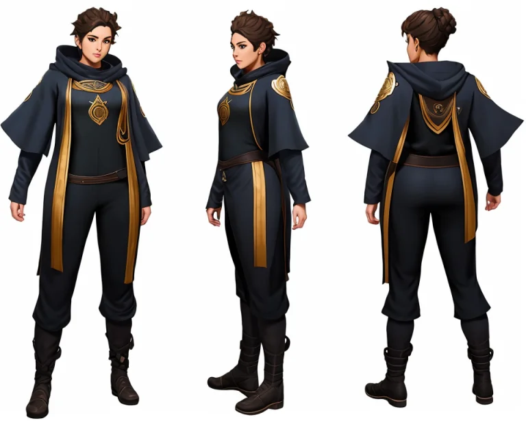 Highly Detailed Tkchar Full Body Of Character Turnaround Of...