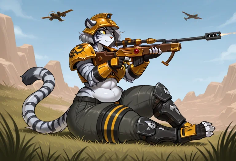 Warhammer 40k1girl, Warhammer 40kweapon, Furry Female, Gun,...